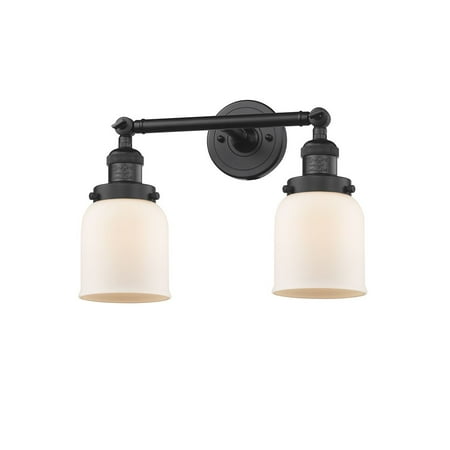 

Innovations 2-LT LED Small Bell 16 Bathroom Fixture - Matte Black - 208-BK-G51-LED