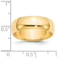 thumbnail image 3 of 14K Yellow Gold 14Ky 7mm Half Round Band Size 13.5 Made In United States hr070-13.5, 3 of 5