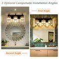 thumbnail image 2 of Lámpara de pared para baño HUOKU de 3 luces, negro y dorado, 50 cm, 110 V, 2 of 8