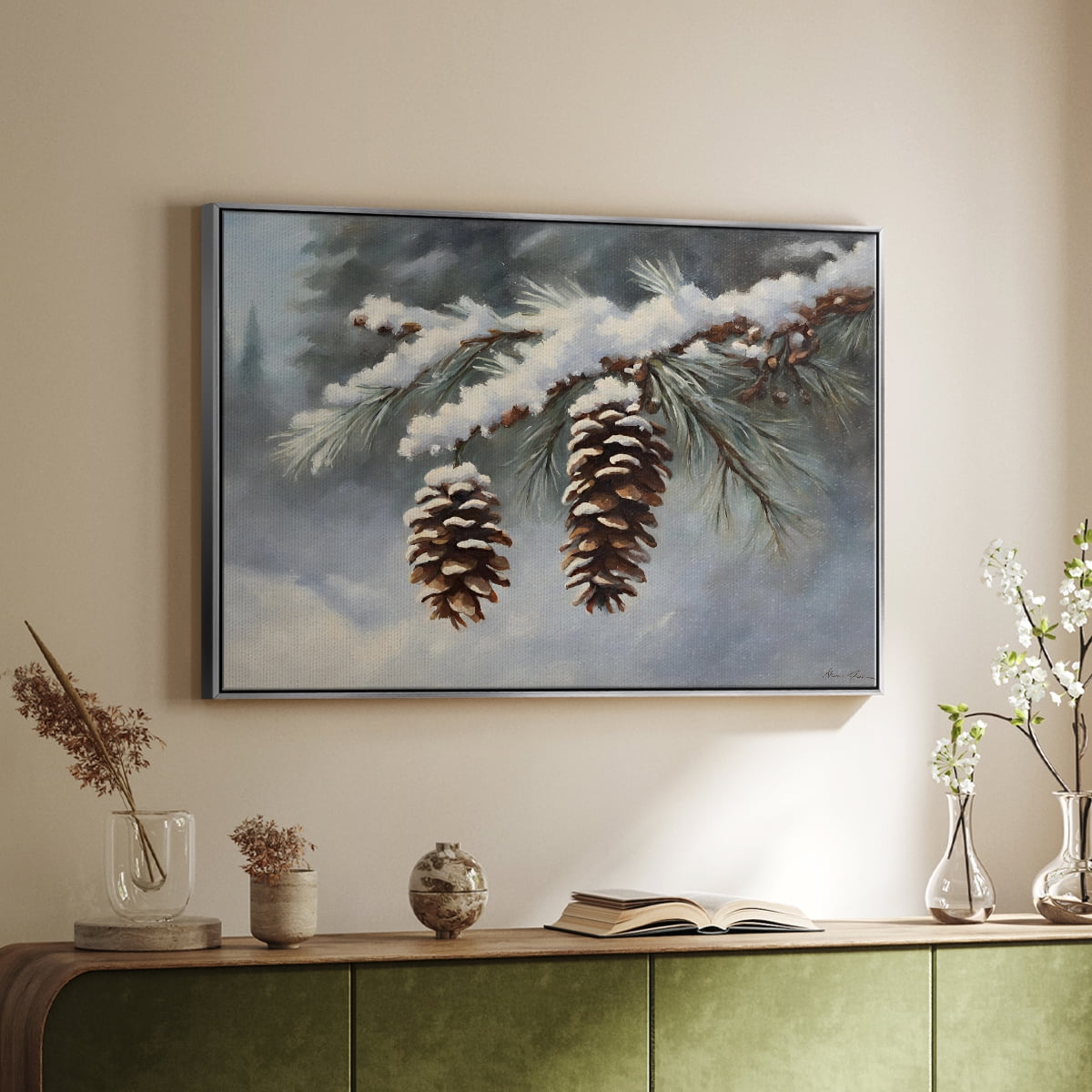 Vintage Landscape-CXCVIII By Wexford Home Framed in Silver Wood Gallery Wrapped Canvas 27 in. x 41 in.