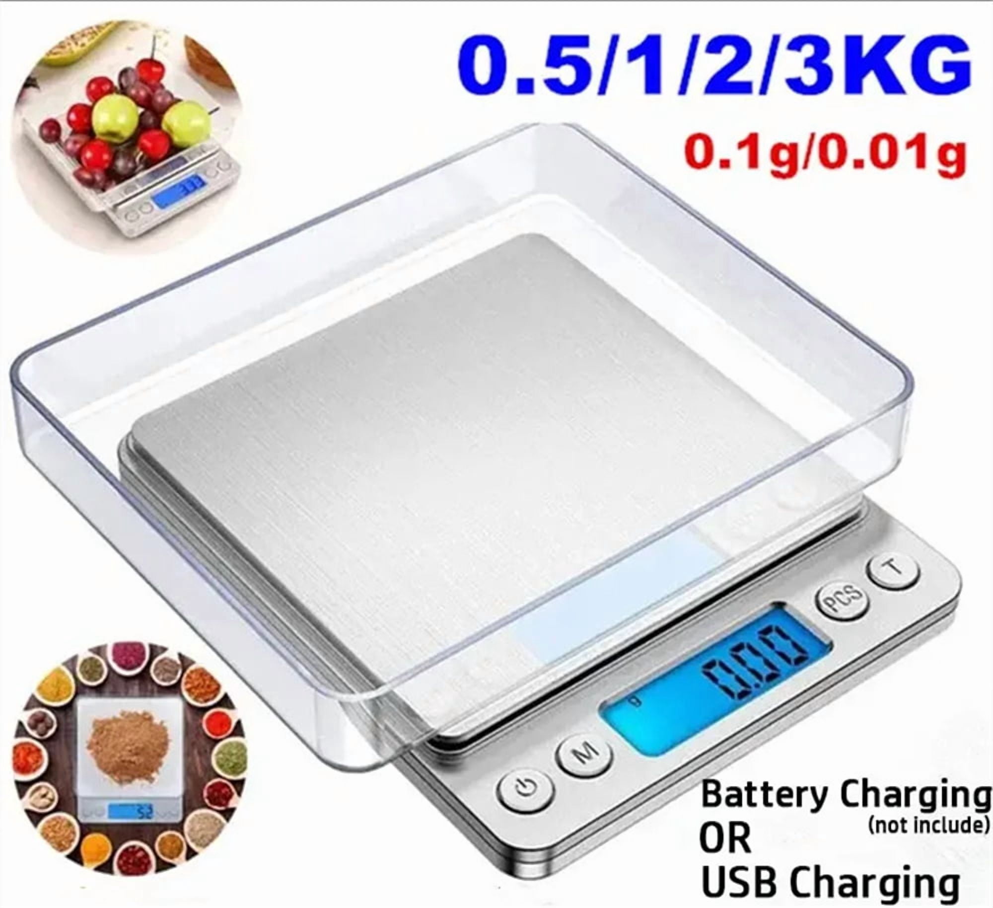 Knubmt Food Scale Digital Kitchen Scale 1000g/0.1g Gram Scales Weight Food Coffee Scale Digital Scale for Cooking, Baking, Battery Powerd(Battery Not Included)
