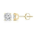 thumbnail image 1 of 14K Yellow Gold Round Lab Grown Diamond Stud Earrings (0.25cttw, G-H, SI1-SI2) 4-Prong Basket, Screw-backs by Diamond Wish, 1 of 3