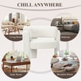 thumbnail image 7 of AFO Modern Barrel Accent Chair Upholstered Club Chair with 7.5" Extra Thick Cushion Unique 3-Leg Reading Armchair for Living Room Bedroom Vanity Cream, 7 of 7