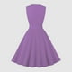 thumbnail image 5 of Puntoco Vestido Retro De Swing Grande Sin Mangas Con Cinturón Hueco Con Cuello En W De Color Sólido De Verano Para Mujer Púrpura Xxl,Regalos Para Mujer Joven, 5 of 6
