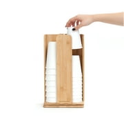 Mind Reader Cup and Lid Organizer Carousel, 4 Compartment, Bamboo Brown