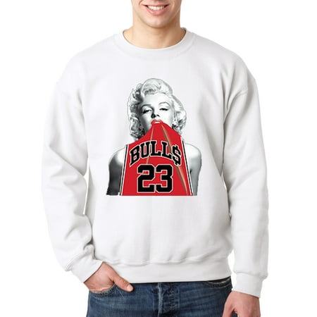 23 Jersey - 419 - Crewneck Marilyn Monroe Bulls 23 Jordan Red Jersey Sweatshirt