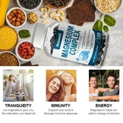 Magnesium Complex 500mg - 120 Veggie Capsules - Magnesium Supplement for Sleep, Muscle - Max Absorption, Gluten-Free, Non-GMO