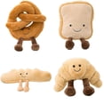thumbnail image 1 of Figura de dibujos animados suave, Pretzel Crossant, muñeco de pan tostado, juguete de comida de felpa, Baguette relleno, huevo escalfado, muñeca decorativa para niña y niño, cumpleaños, 1 of 2