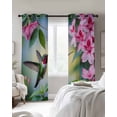 thumbnail image 3 of Hummingbird Pink Floral Blackout Curtains 63 Inch Length Spring Bird Nature Floral Thermal Insulated Window Curtain Window Drapes 2 Panels for Bedroom Living Room 52"Wx63"L, 3 of 9