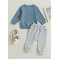thumbnail image 4 of FAROOT Baby Boys Pants Set,Crew Neck Letters Print Sweatshirt with Elastic Waist Sweatpants, 4 of 8