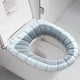 thumbnail image 3 of Cojín de inodoro de punto con contraste de color, asiento de inodoro cálido para invierno, cojín de inodoro para el hogar, asiento de inodoro, 3 of 5