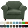 thumbnail image 1 of 2024 Stretch 2-Piece Textured Grid Slipcover Sofa Cover  Gray, 1 of 6