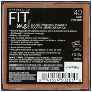 Maybelline Fit Me Loose Finishing Powder Makeup, Oil-Free, Dark, 0.7 oz