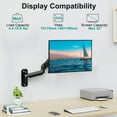 thumbnail image 2 of ErgoFocus Monitor Wall Mount Fits 17-32 Inch Flat/Curved Computer Screens, Single Monitor Wall Arm Holds up to 19.8lbs, Height Adjustable Gas Spring Wall Monitor Stand Tilt, VESA Mount 75x75/100x100, 2 of 5