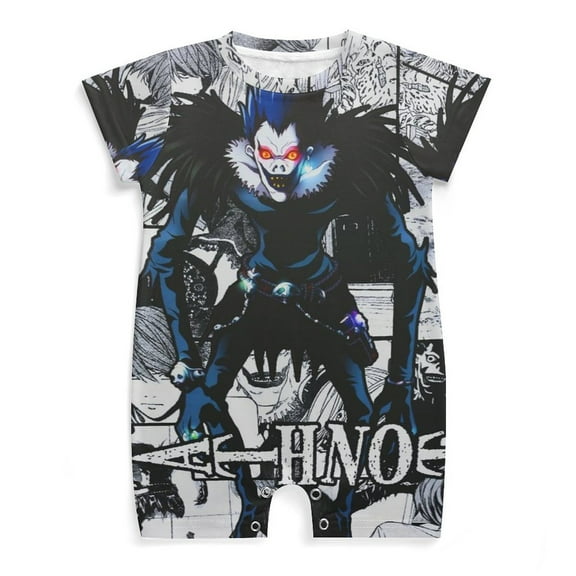 Anime Death Note Baby Romper Jumpsuit Summer Short Sleeve One-Piece Outfit Clothing Set Newborn Infant Toddler Bodysuits