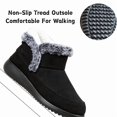 thumbnail image 4 of Knivor Slip On Winter Ankle Boots for Women Fuzzy Fleece Lined Non-Slip Warm Snow Booties Casual Winter Shoes for Women Cold Weather Footwear Indoor Outdoor, 4 of 9