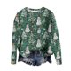 thumbnail image 2 of Suéter de cuello redondo de moda navideña para mujer, blusa holgada informal de manga larga con estampado sin capucha, blusa de poliéster para mujer, 2 of 4