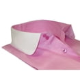 thumbnail image 3 of Men 100% Cotton Shirt CIERO MONTERO Turkey #STN 05 Pink/White Collar Slim Fit, 3 of 5