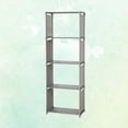 thumbnail image 4 of KAKOWELY Wooden Bookshelf Bookshelf Shelf Rack Storage Rack Magazine Rack Bookcase Shelving Display Shelves Storage Unit PP and Non-woven Fabric Shelf (Five-story Silver Gray), 4 of 4