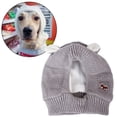 thumbnail image 2 of iOPQO Pet HatS Dog Golden Knitted Dog Hat, Winter Dog Balaclava With Pretty Ears, Suitable For Normal And Large Dogs (About 30-50 Kg), Protects Dog's Head From Cold Winter Grey, 2 of 2