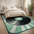 thumbnail image 3 of ODIKA 8'x10' Washable Area Rug Non-Slip Chair-Friendly Mat Disc Vinyl Cd Record Retro Vintage Music Spinning Grooves Concentric for Dining Room, Large Office, Lounge, 3 of 7