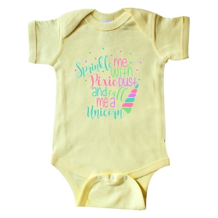 

Inktastic Sprinkle Me with Pixie Dust and Call me a Unicorn Funny Gift Baby Boy or Baby Girl Bodysuit