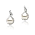 thumbnail image 3 of Sterling Silver Diamond Accent Freshwater Pearl Loop Twist Necklace & Earrings Set, 3 of 3
