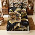 thumbnail image 4 of Manfei Vintage Floral Leaves Twin Sheets 3pcs,Minimalist Stripes Bedding,1 Flat Sheet,1 Fitted Sheet and 1 Pillowcase, 4 of 6
