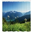 thumbnail image 3 of Ambesonne Mountain Shower Curtain, Diablo Lake Dandelions, 69"Wx70"L, Sky Blue and Green, 3 of 3