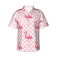 thumbnail image 1 of Fotbe Cute Flamingo with Heart Camisa Hawaiana para Hombre Unisex – Camisa Casual de Verano con Botones de Manga Corta de Algodón y Lino,Large, 1 of 7