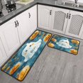 thumbnail image 3 of Halloween Kitchen Rug Set of 2 Anti Fatigue Kitchen Mats for Floor,Cute Ghost Pumpkin Welcome Halloween Kitchen Rugs and Mats for Bathroom,Room Bath (47x17+30x17 inches), 3 of 7