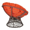 thumbnail image 2 of Papasan Chair with Orange Fabric Cushion and Gray Resin Wicker Frame, 2 of 4