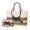 Brown - Black Cat, variant on DISNIMO Women's Large Handbag and Wallet Set Cartoon Cat Print Tote Satchel Bag Starry Print Top Handle Handbag with Wristlet Wallet for Work Party Shopping