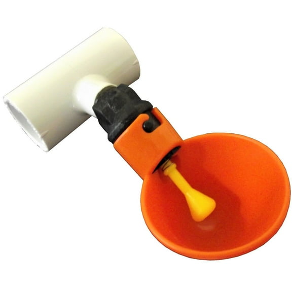 (10) AUTOMATIC WATERER DRINKER CUPS & 1/2" PVC TEE FITTINGS CHICKEN POULTRY COOP