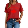 thumbnail image 3 of Canadian Maple Leaf Women's Casual Graphic Tees Crew Neck Script Funny Canada Day T-Shirt Flag Themed Shirts Red, XXL, 3 of 4