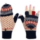 thumbnail image 1 of Guantes sin dedos de punto para invierno, manoplas convertibles de lana gruesa y cálida con aislamiento térmico, cubierta con solapa para mujer, 1 of 5