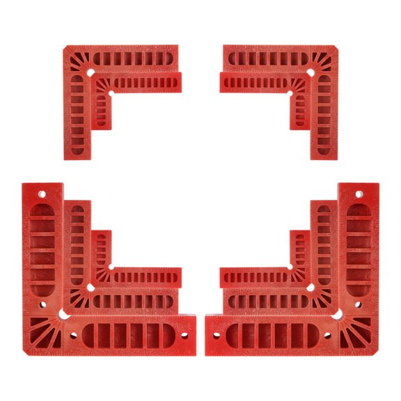 10 Packs Positioning Squares Set Right Angle Clamps 3/4/6 Inch (80/100/150mm) 90 Degree Corner Clamp, Red