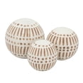 thumbnail image 6 of Decorative Ceramic Orbs for Home Decor - Coastal Inspired Sphere for Office Desk and Tabletop Decor - Casual Accent for Living Room, Bedroom, and Shelf Display - 6", 5", 4", Brown & White, 6 of 10