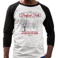 thumbnail image 2 of Bedford Falls Three-Quarter Raglan Sleeve Baseball Shirt Unisex Medium White/Black, 2 of 5