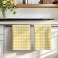 thumbnail image 7 of Yellow Plaid Striped Kitchen Towels Set of 4, Farmhouse Checkered Modern Abstract Art Absorbent Dish Towels for Kitchen, Microfiber Hand Towel, Quick Drying Tea Towel for Cleaning Dishcloths, 7 of 7