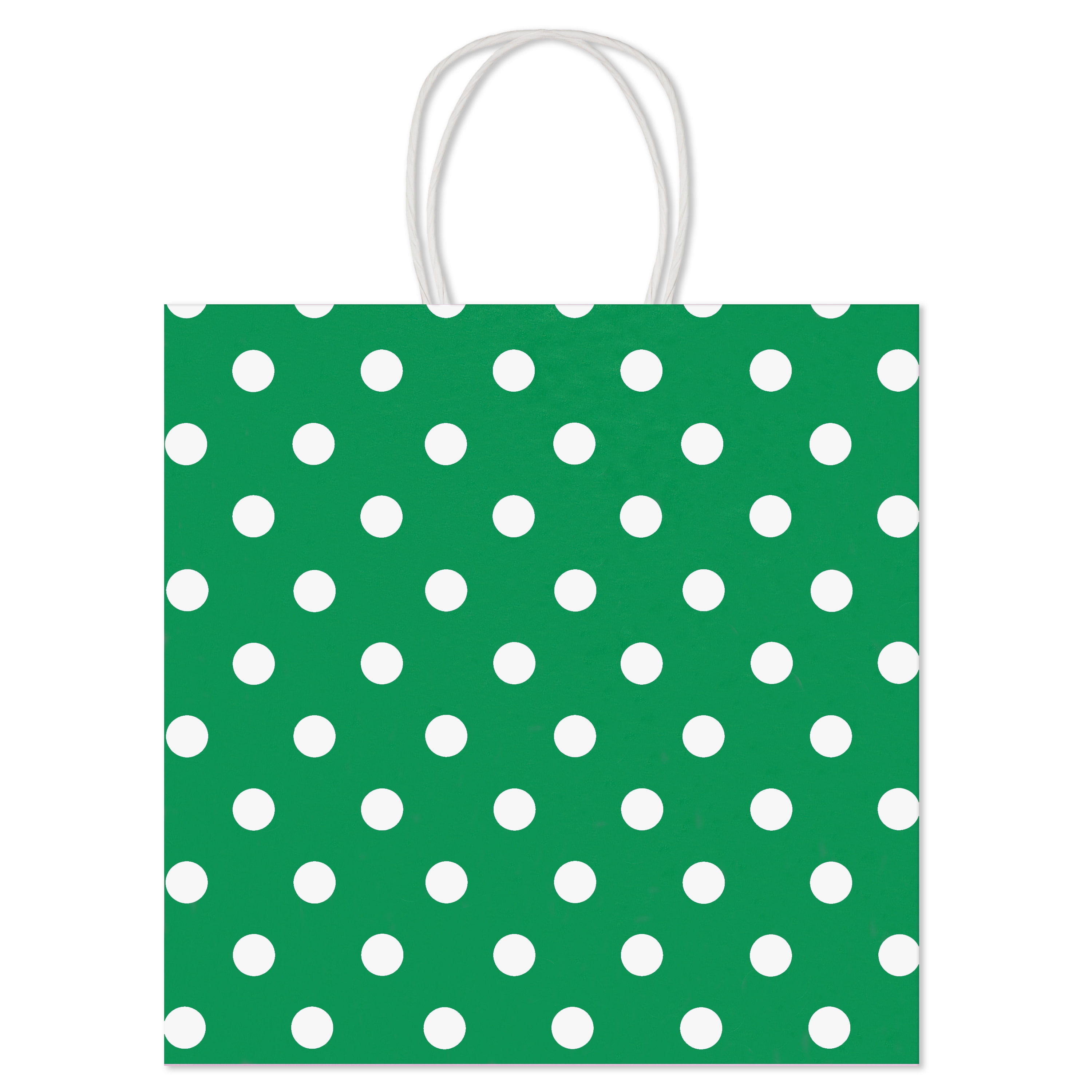 Hallmark Extra-Deep Gift Bag (Kelly Green With White Polka Dots)