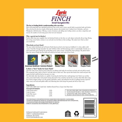 Lyric Finch Wild Bird Seed, Small Songbird Bird Finch Food - 20 lb. Bag