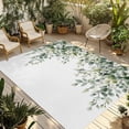 thumbnail image 2 of Outdoor Rug 5x7 ft Boho Floral Waterproof Outdoor Patio Rug Mat Non Slip Outside Area Rugs Carpet for RV,Camping,Porch,Deck,Pool,Balconybackyard,White Flowers Sage Green Leaf, 2 of 9