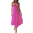 thumbnail image 2 of Vestido largo Tsseiatte de verano para mujer, sin mangas, con cuello halter, anudado, espalda descubierta, bajo con volantes, fluido, 2 of 6