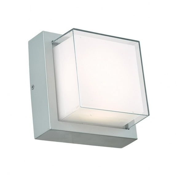 50024ODW-SL-Geo Abra Lighting Geo - 6.3 Inch 9W 1 LED Square Outdoor Wall Sconce-Silica Finish