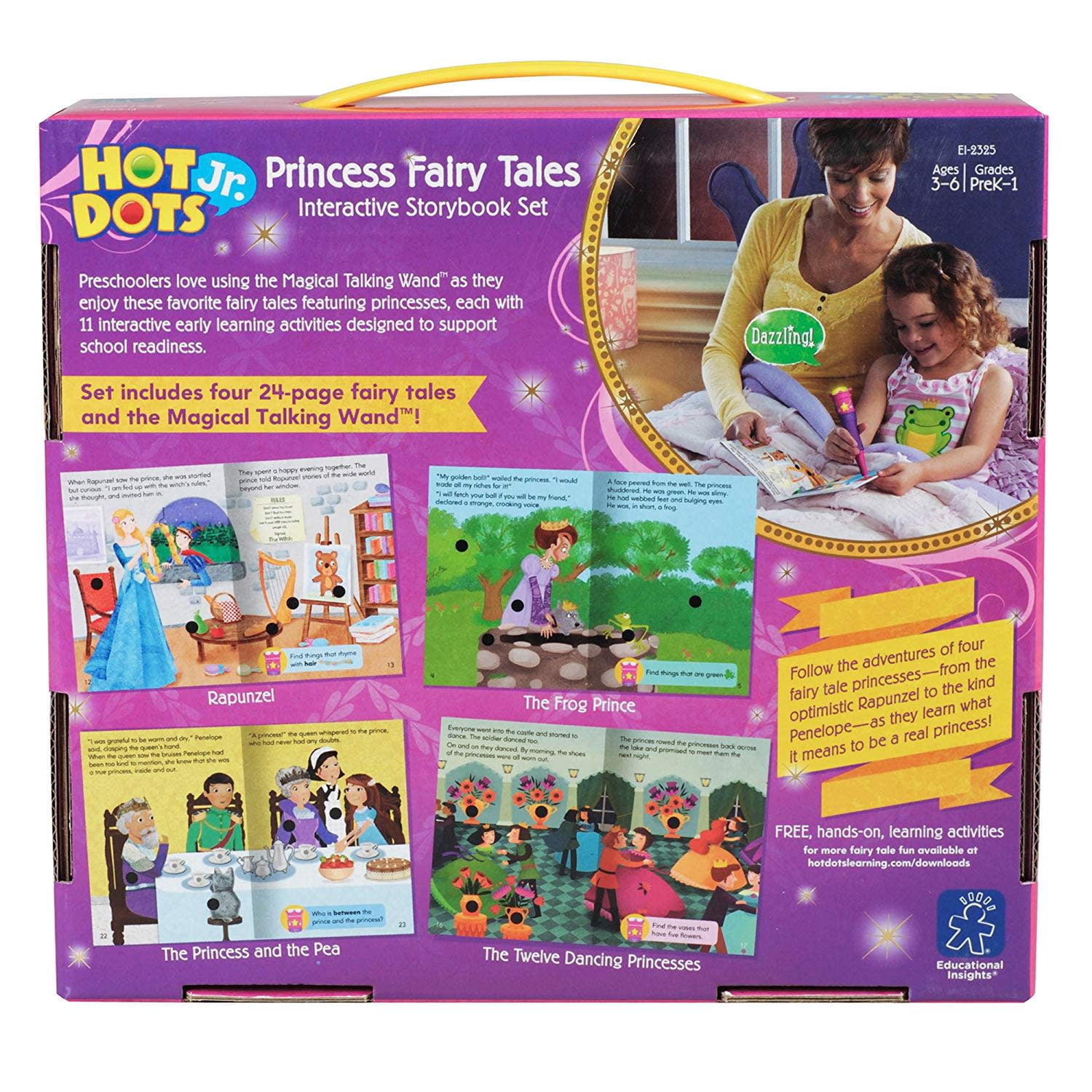 Educational Insights Hot Dots Jr Princess Fairy Tales - Interactive Storybook Set with Electronic Pen, Preschool Workbook, Toddlers Ages 3 and up