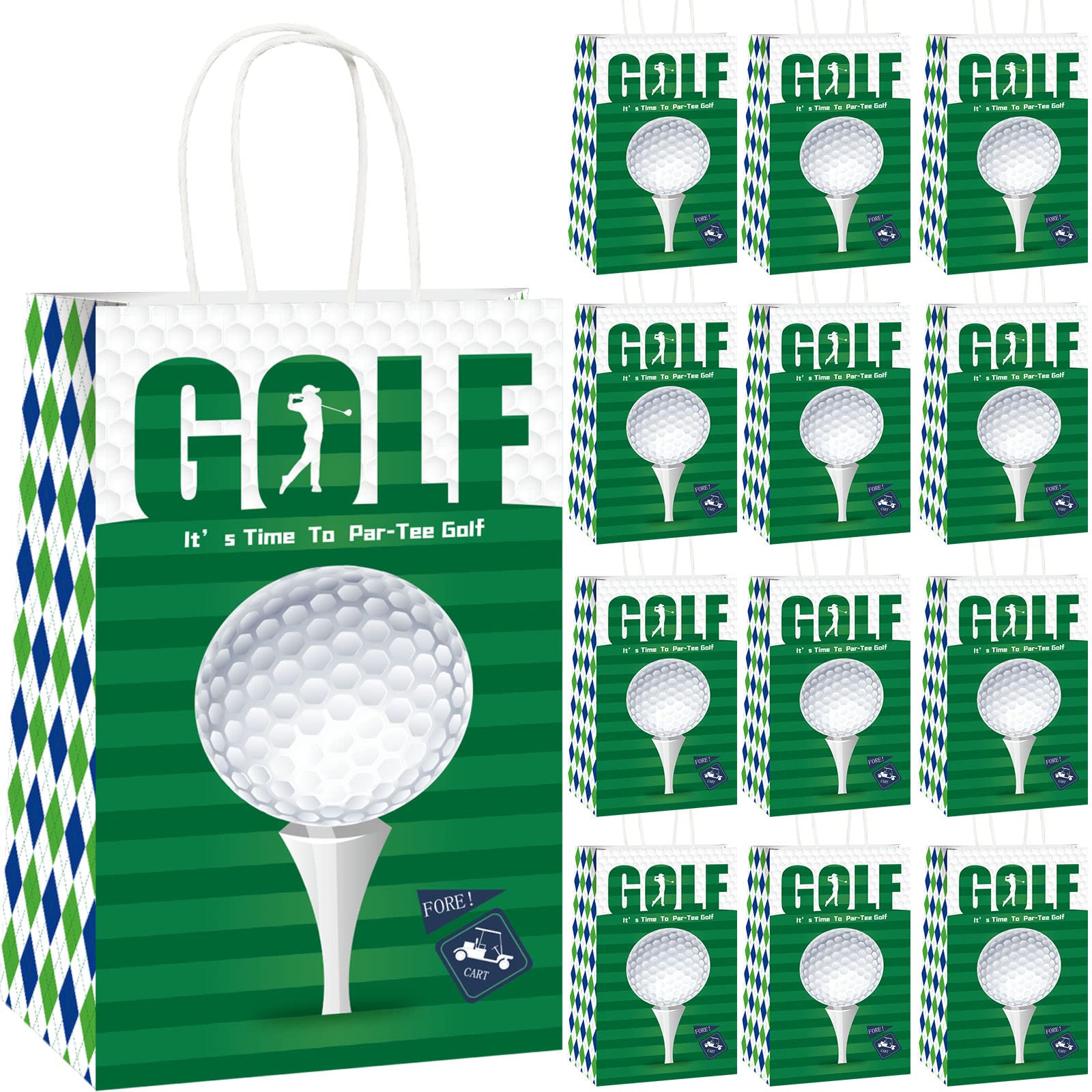 gisgfim 12 Pcs Golf Party Supplies Bags Golf Birthday Party Goody Golf
