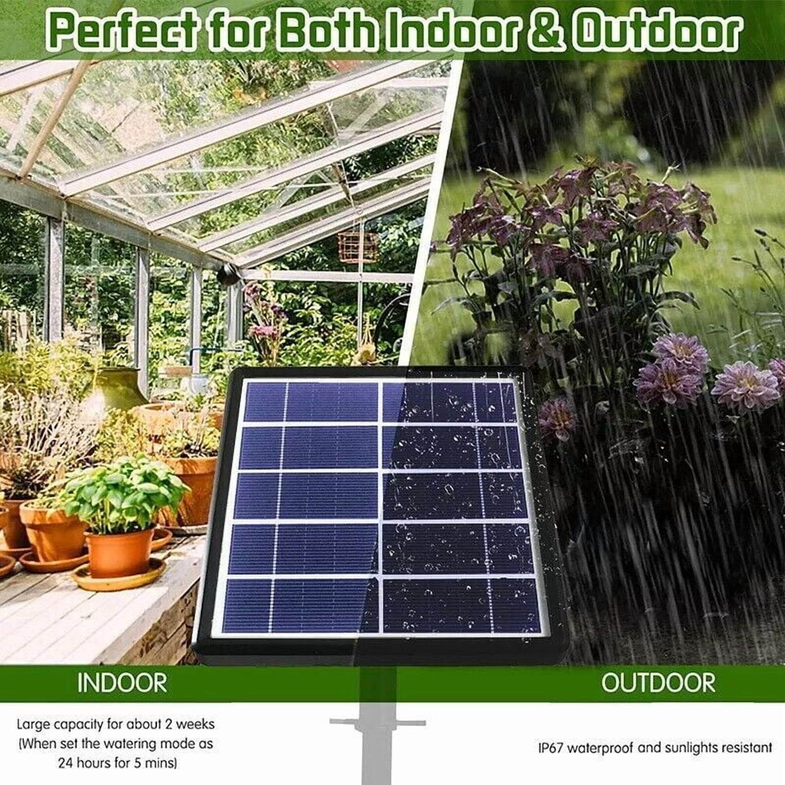 50FT Solar Drip Irrigation Kit, Auto Watering System for 15 Pots, Indoor/Outdoor Automatic Watering Timer for Holidays, Balconies, Flower Pots, Plants