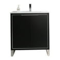 thumbnail image 2 of Fine Fixtures Opulence Collection 30 in. W x 18 in. D x 33 in. H Bathroom Vanity in Black Matte with White Ceramic Sink - Chrome hardware, 2 of 9