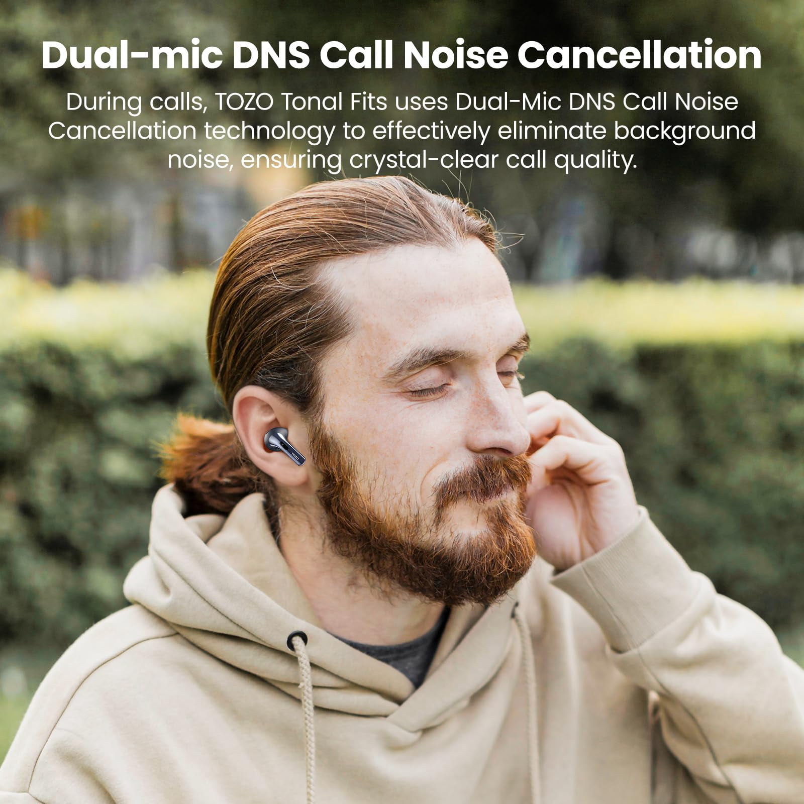 TOZO ANC ENC Wireless Earbuds Bluetooth 5.3 Headphones Stereo Ear buds IPX8 Waterproof in-Ear Earphones 44H Playback 2 DNS Noise Cancelling Mic Wireless Charging Case Dual LED Display for iOS Android